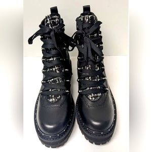 Steve Madden Womens Rainier Leather Faux Fur Hiking Boots